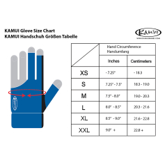 Kamui Quick-Dry glove Size S blue for the left hand